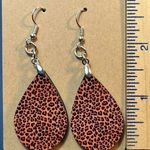 Handmade Cheetah Print Teardrop Dangle Pierced Earrings New Photo 2