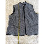 Talbots  Woman 3X Herringbone Quilted Vest‎ Sleeveless Jacket Black/White Photo 2