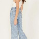 Wrangler ZOE ZEBRA FLARES raw hem high waisted western rodeo festival size 30 Photo 10