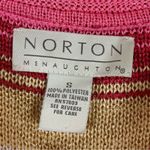 Norton Mcnaughton Vintage  Pink & Beige Striped Knit Sweater Vest Tank Top Photo 3