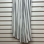 Blue Island White Striped High Waist Strapless Sleeveless Slit Front Wide Leg Jumpsuit Sz S Photo 5