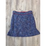 J.Crew Autumn Tweed Skirt Blue Red White Multi Color Size 8 Made in Italy Fabric Photo 1