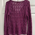 Loft Ann Taylor  Loose Knit V Neck Maroon Sweater - Size Medium Petite - EUC Photo 1
