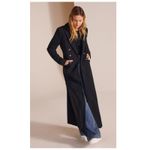 Favorite Daughter The Simon Double Breasted Longline Coat Size Small Black Photo 15