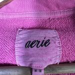 Aerie Pink Cropped Sweatshirt Pullover Hoodie Full Zip Women Sz M Photo 4