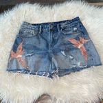 ALLSAINTS  Pam Birds Embroidered Denim Shorts in Indigo Blue Photo 4
