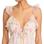 AQUA  Floral Maxi Dress Ruffle Trim Tie Front Summer Party‎ Dress M Photo 3