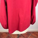 Theory  Laureema Off The Shoulder Light Poplin Top in Crimson Red Photo 5
