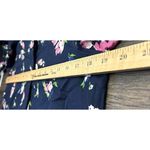 CHAPS  Womens Floral Print Button Down Shirt M Navy Blue Classic Preppy Feminine Photo 5