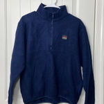 Vintage L.L. Bean outdoors Adult navy soft fleece quarter zip jacket medium Blue Photo 0