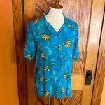 Vintage 90s California Crush Bright Floral Top Blue Size M Photo 7
