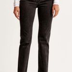 Abercrombie & Fitch Mixed Fabric Ultra High Rise Ankle Straight Jean Photo 0