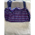 Disney Mickey Mouse Blue & Red Patterned Duffel Bag With Sequins & Stars Photo 3