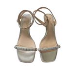 Badgley Mischka  Jewel Sandals Size 7.5 Rose Gold Kitten Heel Open Toe Photo 3