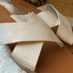 Qupid  ivory crisscross slides sz 10 Photo 1