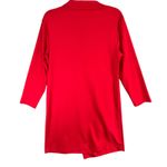Joan Vass Dress Womens L Red Asymmetrical Cowl Neck Long Sleeve Draped Classic Photo 5