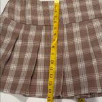 BP Plaid Brown Pleated Skirt Side zipper Photo 4