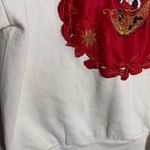Jerzees White vintage embroidered Santa Claus crewneck sweatshirt by size large Photo 2