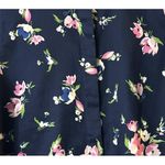 CHAPS  Womens Floral Print Button Down Shirt M Navy Blue Classic Preppy Feminine Photo 7
