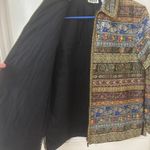 VTG Chicos Statement Gold Tapestry Artsy Jacket Sz 1, US 8 Bohemian Zip Blue Photo 5