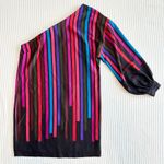 Trina Turk One-Shoulder Silky Striped Sheath Dress Photo 7