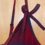 American Eagle NWT  Flannel Plaid Pajamas / Lounge Romper in Burgundy/Charcoal Size M Photo 5