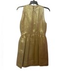 Shoshanna  - Gold Brocade Mini Dress W/ Green & Golden Sequins Size 4 Women’s Photo 4
