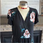 Loveappella  Black Maxi Dress with Floral Print Photo 3