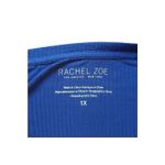 Rachel Zoe  Women’s Plus Size 1X Ribbed V-Neck Top | Blue 3/4 Sleeve Photo 2
