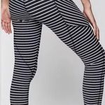 Athleta Black White Stripe Contender 7/8 Tight Powerlift Leggings Photo 1