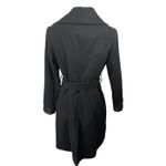 ASM Asmanto Black Zip Up Long Sleeve Wide Collar Belted Trench Coat Jacket Sz 8 Photo 1