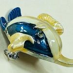 Fish Jewelry Pin Brooch Multicolor Enamel Painted Metal Rhinestone Accents Photo 9