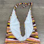 VIX by Paula Hermanny Brown&Yellow Watercolor Stripe Deep Plunge One Piece Sz.L Brown Size L Photo 5