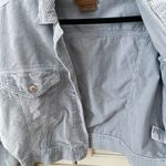 American Eagle Bomber Cropped Corduroy Light Blue Cotton Jacket Sz S Photo 4