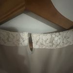 Garnet Hill  size medium jersey knit lace collar long sleeve top. Photo 2