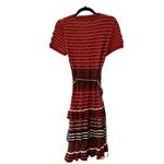 Nanette Lepore  Striped 100% Cotton Knit Ruffled Belted Mini Dress Size M Photo 3