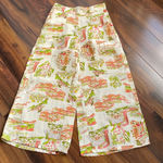 Cynthia Rowley  100% Linen Mediterranean Wide Leg Crop Pull On Pants Photo 0