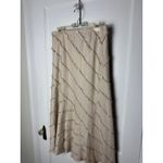 Vintage Lena Gabrielle Pirate Fringe Maxi Skirt Womens 12 Beige Indie Sleaze Y2K Tan Photo 1