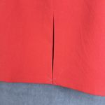 Ann Taylor Red Orange A-line Skirt Front Slit 12 Petite Double Weave New Career Photo 2