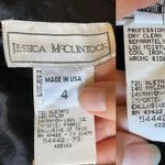 Jessica McClintock Vintage Gold Embroidered Black Velvet Dress Sleeveless Formal Photo 11