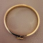 Coach Signature Push Hinged Bangle In Gold/Blush Pink Style $128 Photo 4