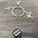 Handmade Y2k Black Dice star keychain , Skater Keychain with black dice charm Photo 0