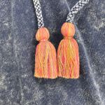 APNY Acid Wash Blue Embroidered Sleeve Lace Neck Boho Sweatshirt Size S Photo 9