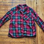 Croft & Barrow Button Down Flannel Pajama Top Red Size Medium Photo 0