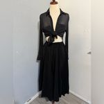 Denim & Supply Ralph Lauren Black Rare Bohemian Maxi Retro Ruffled Skirt Sz S Photo 1