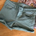 American Eagle EUC AEO green, stretch Jean shorts Photo 0