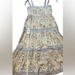 By the River Dress Womens L Floral Tiered Prairie Blue Tan Neutral Spring Boho Size L Photo 10
