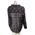Forever 21 Women's Long Sleeve Plaid Sheer Mesh Button Up Shirt Top Size 1X Photo 1