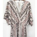 Honeyme NWT Curvy Plus 2X Flowy Maxi Dress Dolman Sleeve Pink Brown Neutral 

 Photo 0