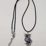 Handmade Owl Pendant w/ Lavender, Purple & White Metallic Resin Necklace Photo 2